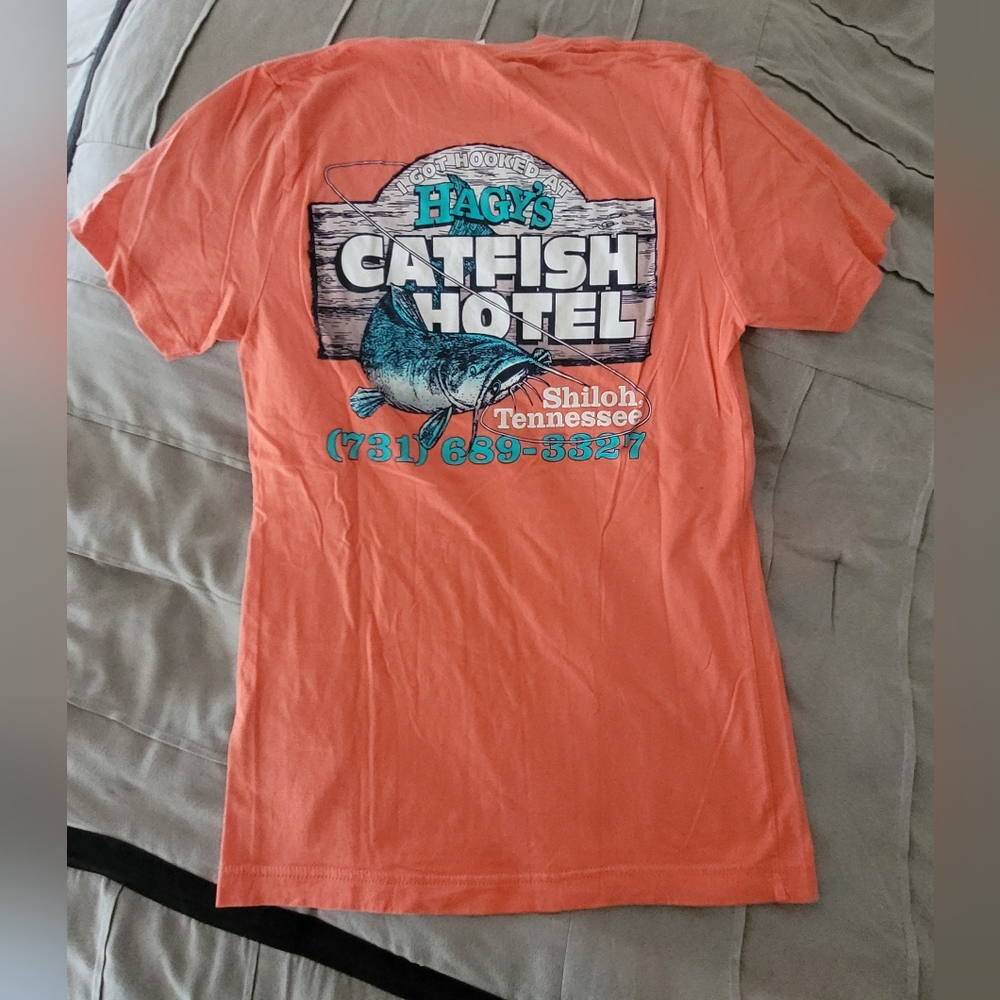 Women's Orange Hagy's Catfish Hotel T-shirt